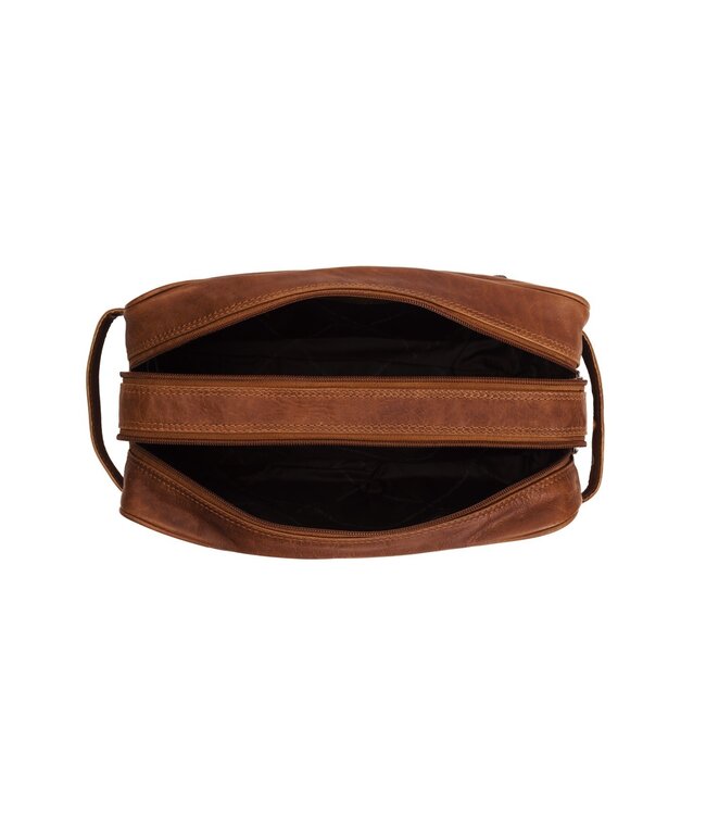 leren toilettas Stefan cognac