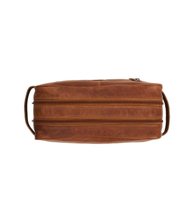 leren toilettas Stefan cognac