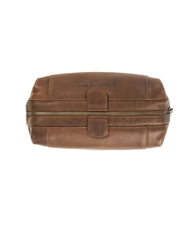 leren toilettas Vince cognac