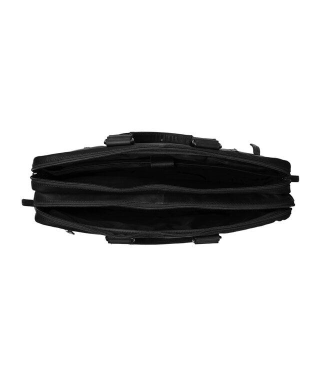 leren laptoptas Seth zwart