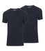 Slater Basic Fit 2-pack ronde hals t-shirt marine