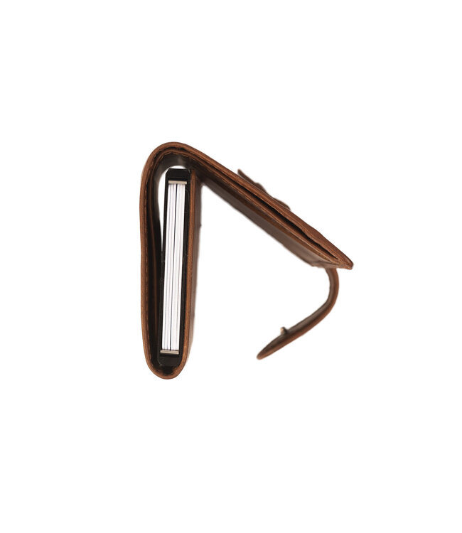 leren portemonnee Leicester cognac