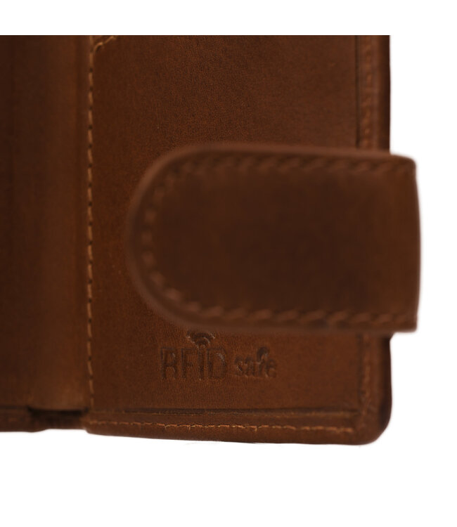 leren portemonnee Leicester cognac