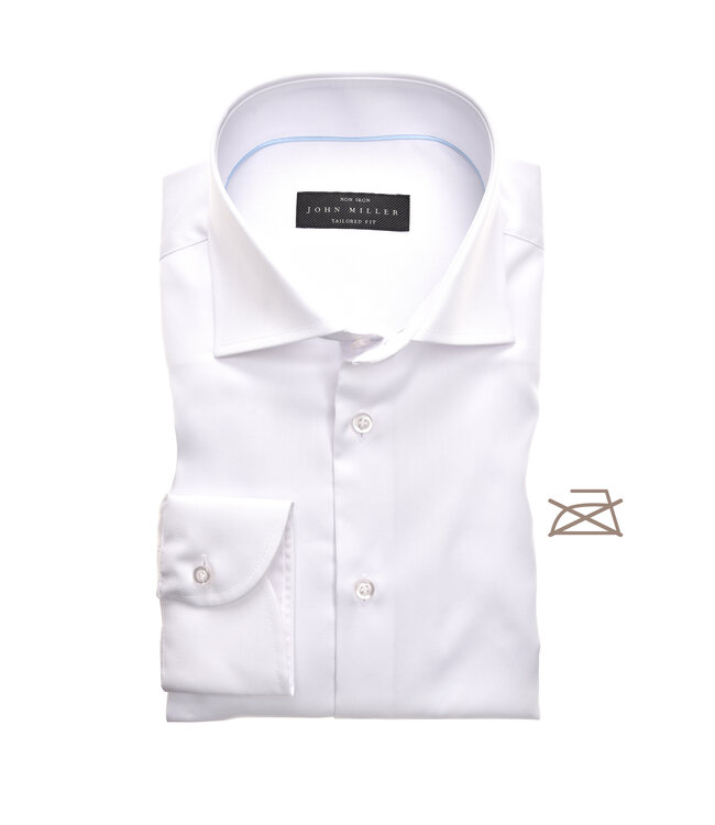 tailored fit overhemd wit met wide spread boord