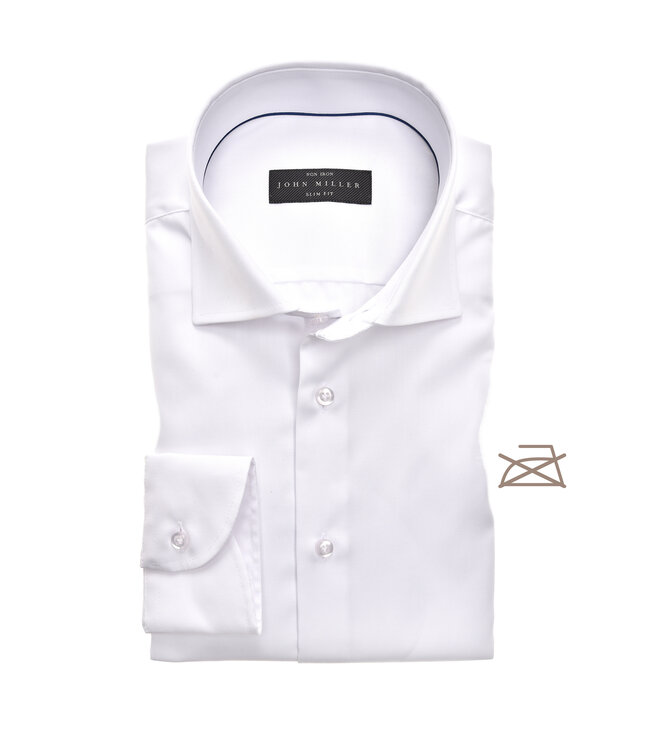 slim fit overhemd wit met wide spread boord
