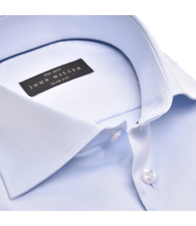 slim fit overhemd lichtblauw met wide spread boord
