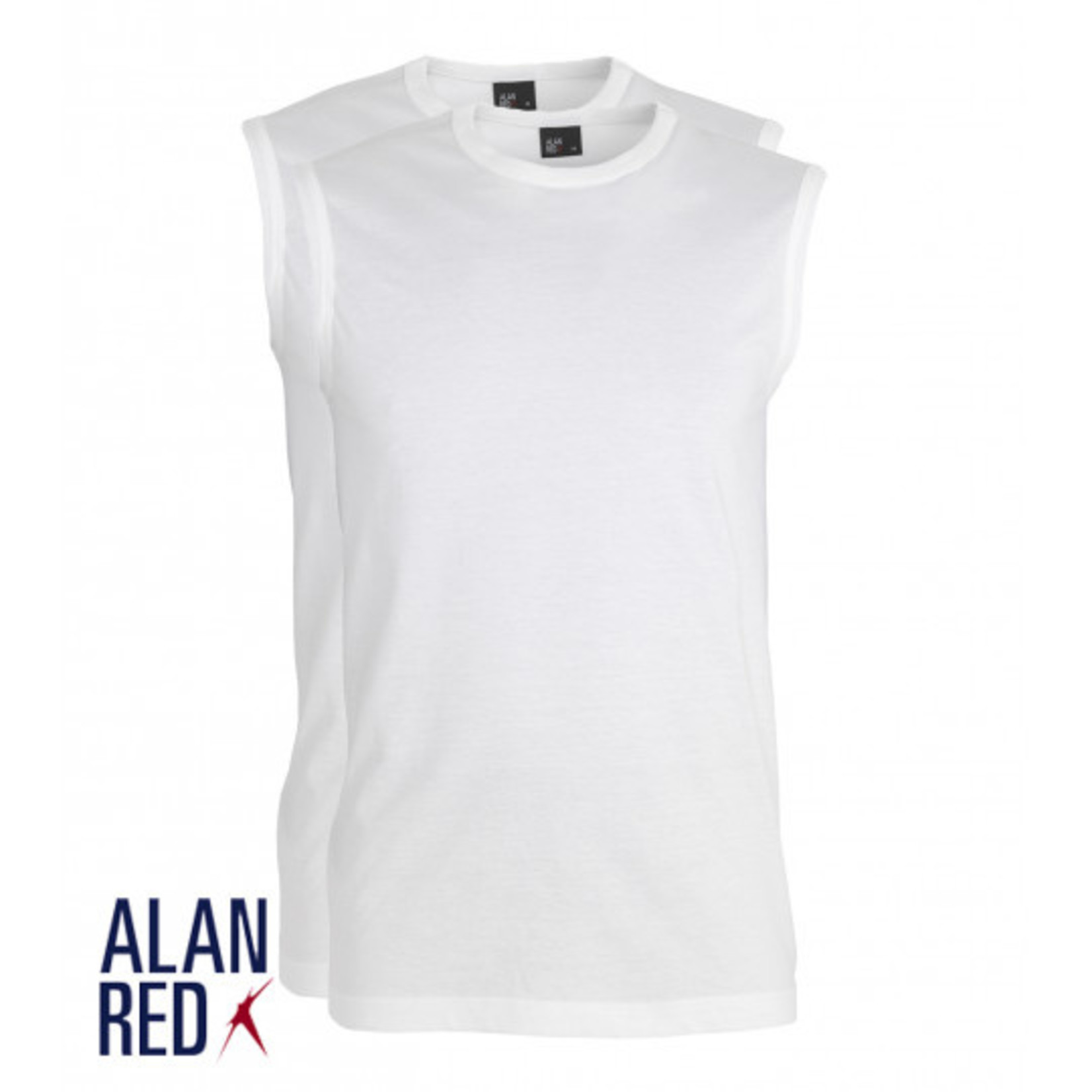 Alan Red Montana 2-pack mouwloze ronde hals t-shirt wit