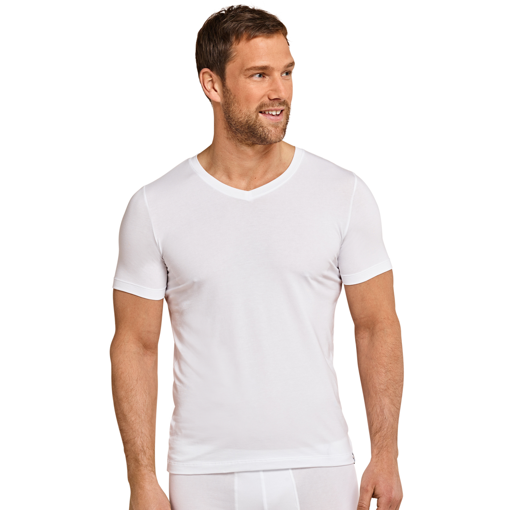 Schiesser Long Life Soft v-hals t-shirt wit