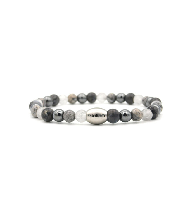 Enam armband grijs mix