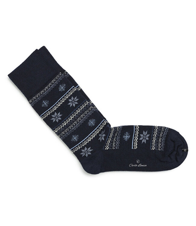 wollen sokken winterprint marine
