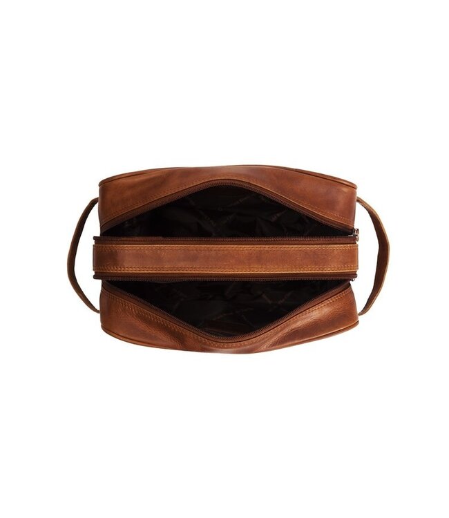 leren toilettas Stacey cognac