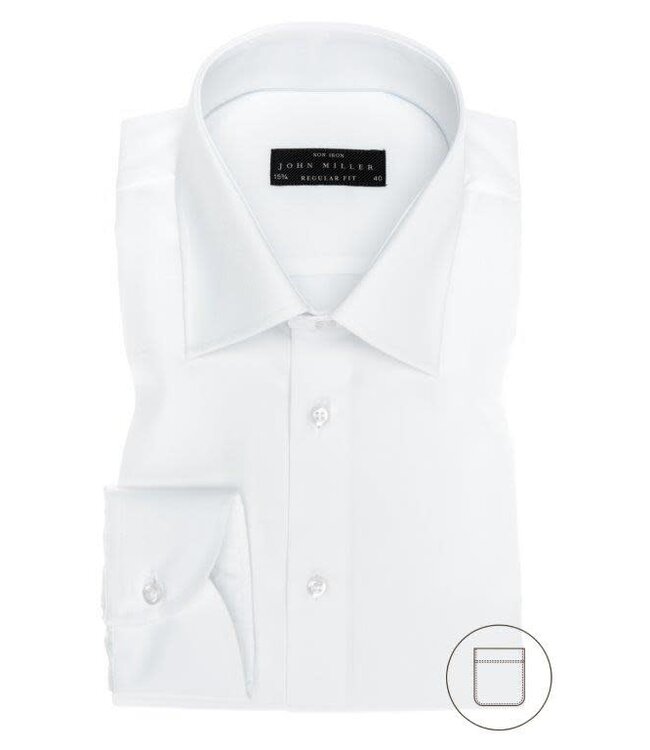 regular fit overhemd wit met semi spread boord