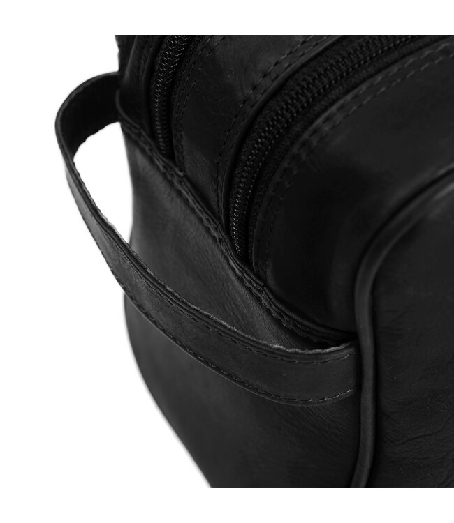 leren toilettas Stefan zwart