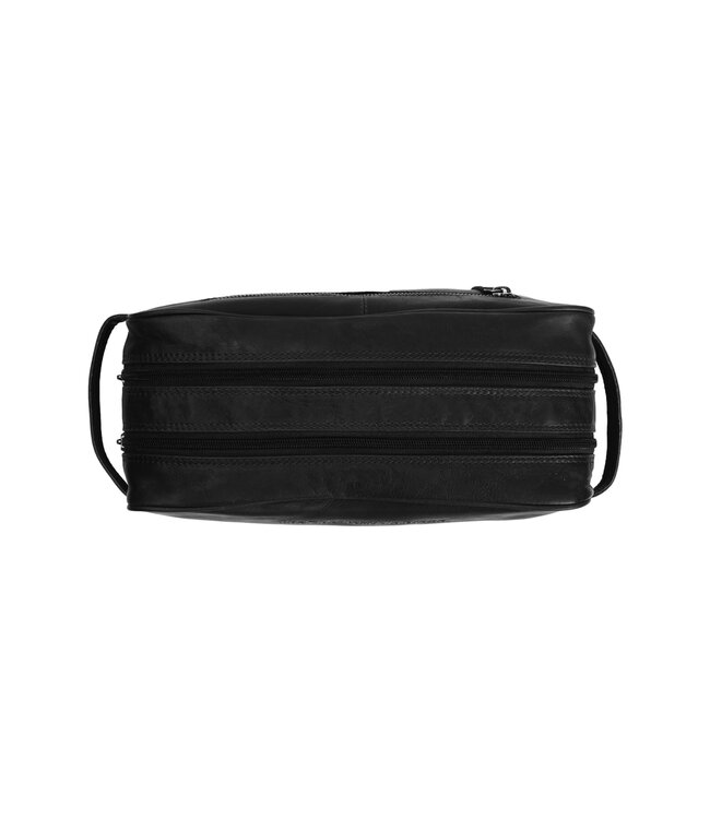 leren toilettas Stefan zwart