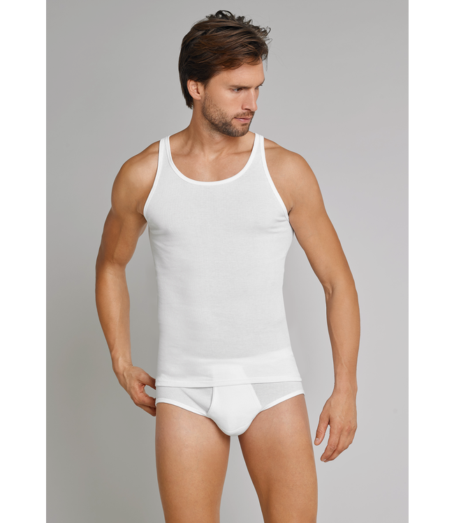 Doppelripp singlet 2-pack wit