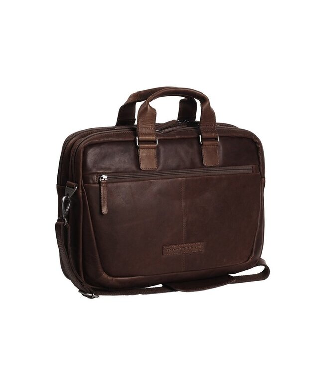 leren laptoptas Seth bruin