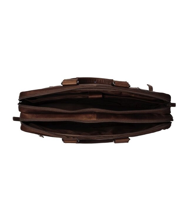 leren laptoptas Seth bruin