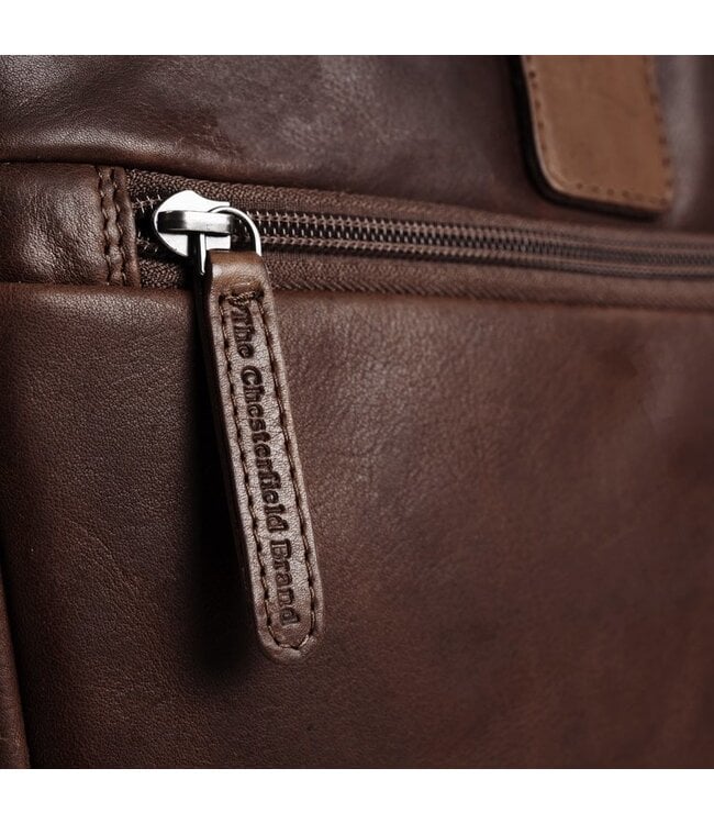 leren laptoptas Seth bruin