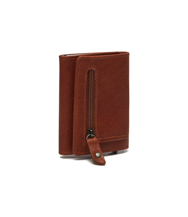 leren portemonnee Paris cognac