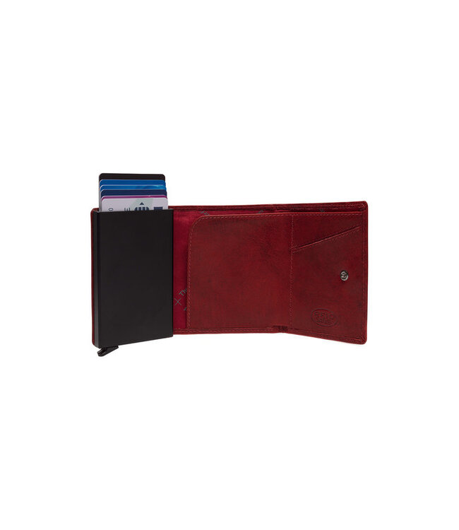 leren portemonnee Paris rood