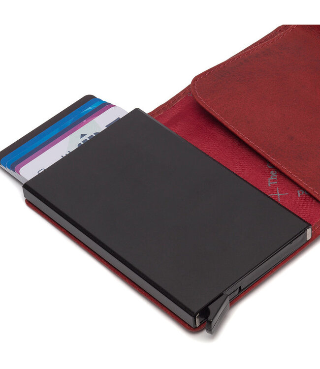 leren portemonnee Paris rood