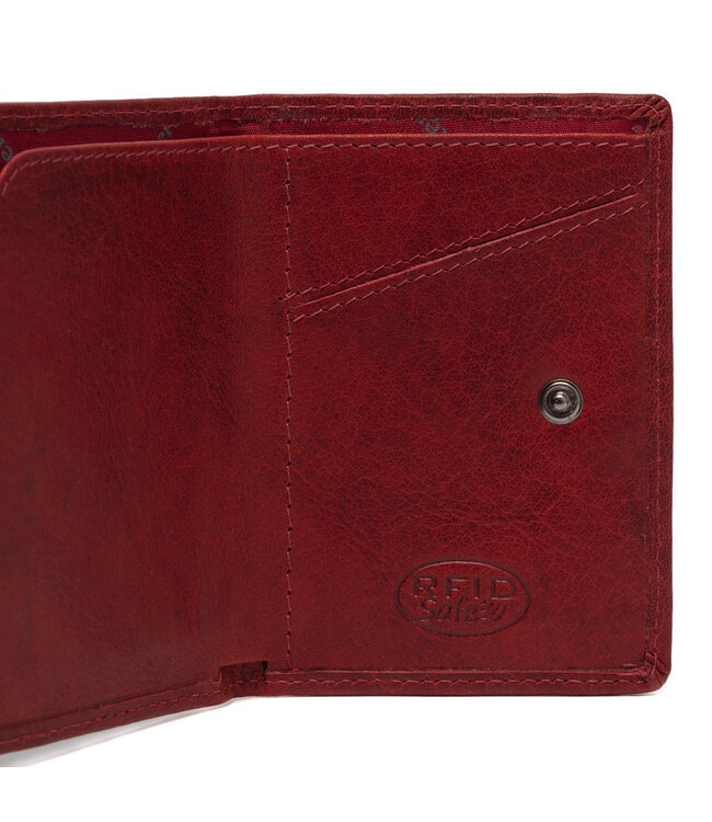 leren portemonnee Paris rood