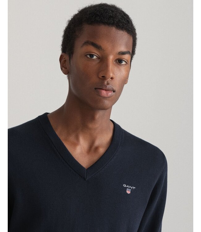 katoenen v-hals trui marine