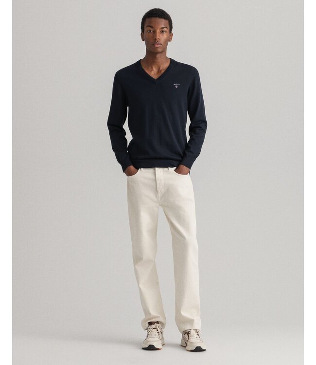 katoenen v-hals trui marine