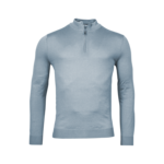 Thomas Maine merino wollen zip pullover bleu