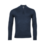 Thomas Maine merino wollen zip pullover marine