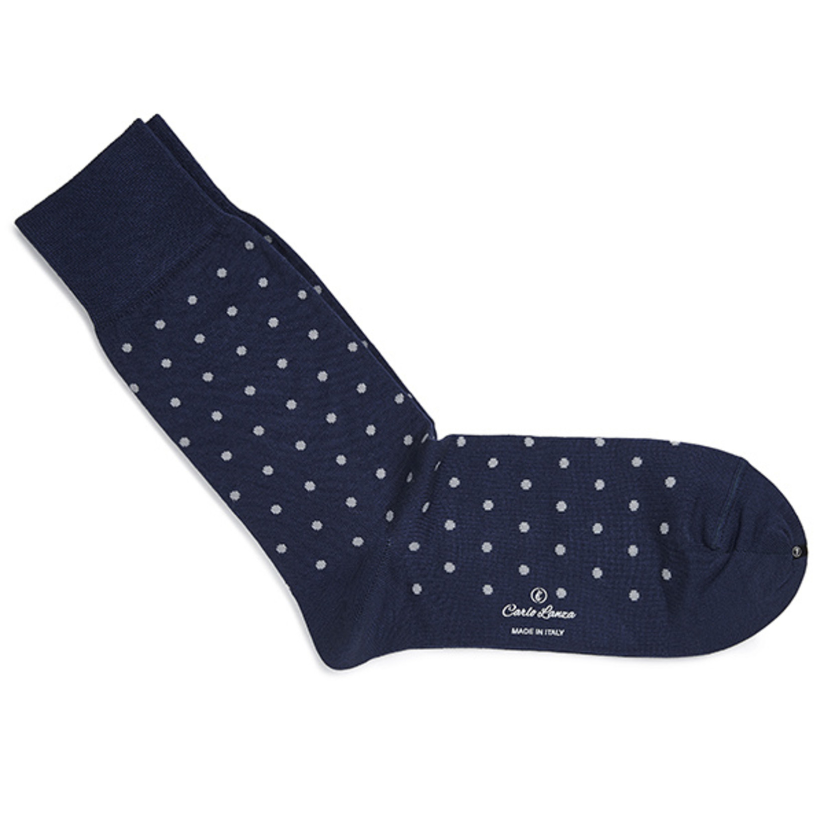 Carlo Lanza sokken katoen royalblauwe stip