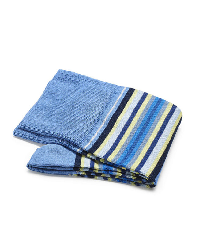 katoenen sokken blauw geel streep
