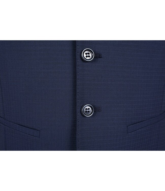 slim fit technisch kostuum blauw