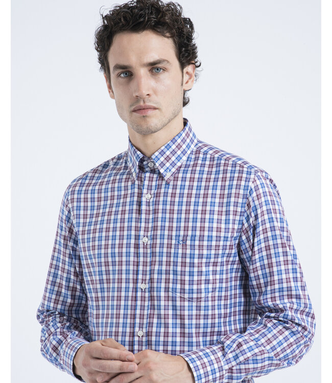 regular fit overhemd rode ruit