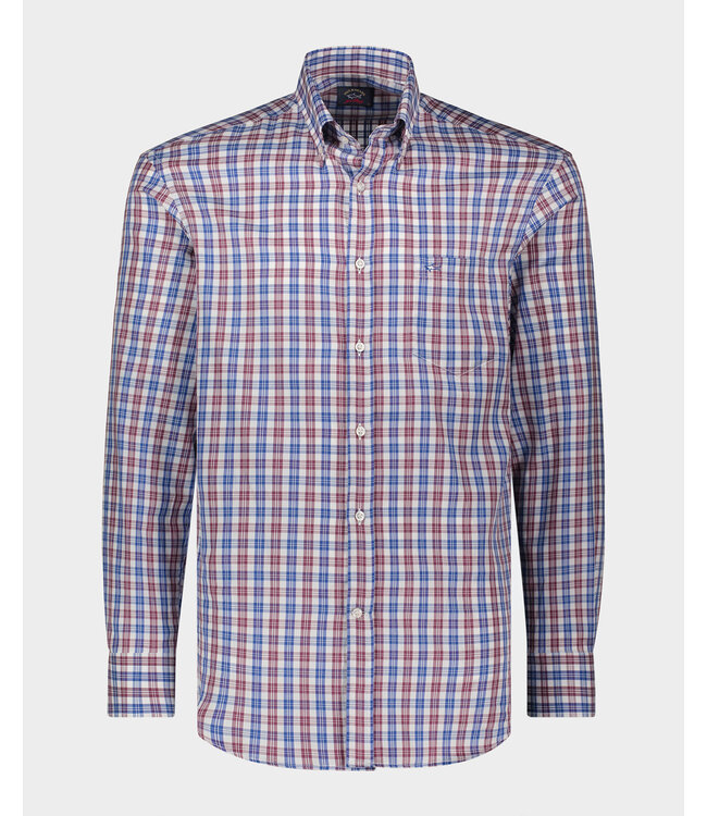 regular fit overhemd rode ruit