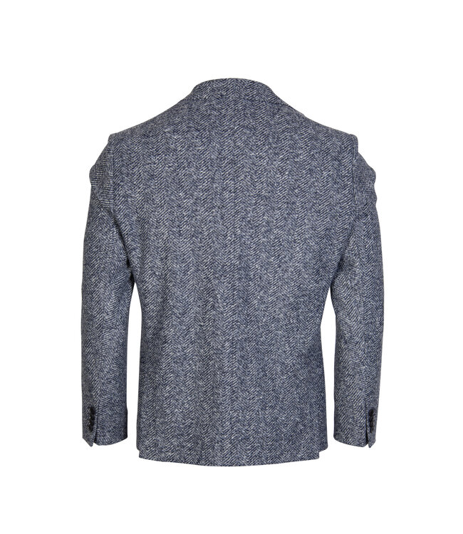 colbert visgraat print blauw