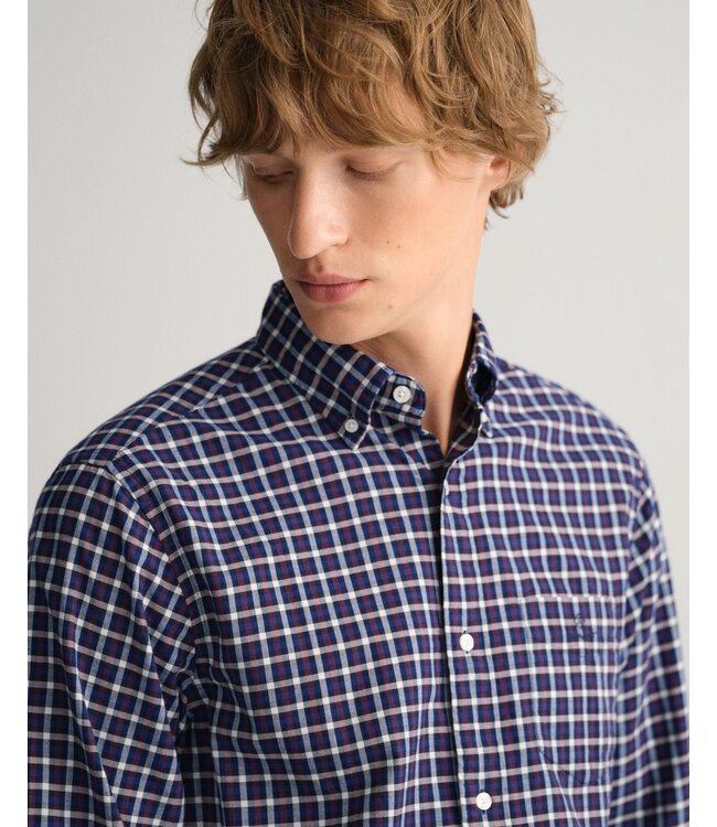 regular fit overhemd marine ruit