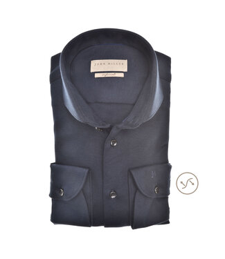 John Miller slim fit tricot overhemd marine