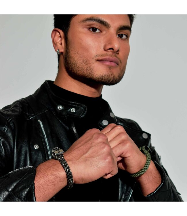 Cobra armband grijs groen