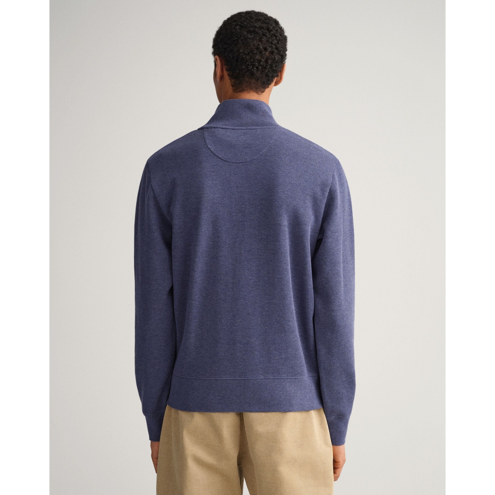 GANT sweatshirt met korte rits jeansblauw