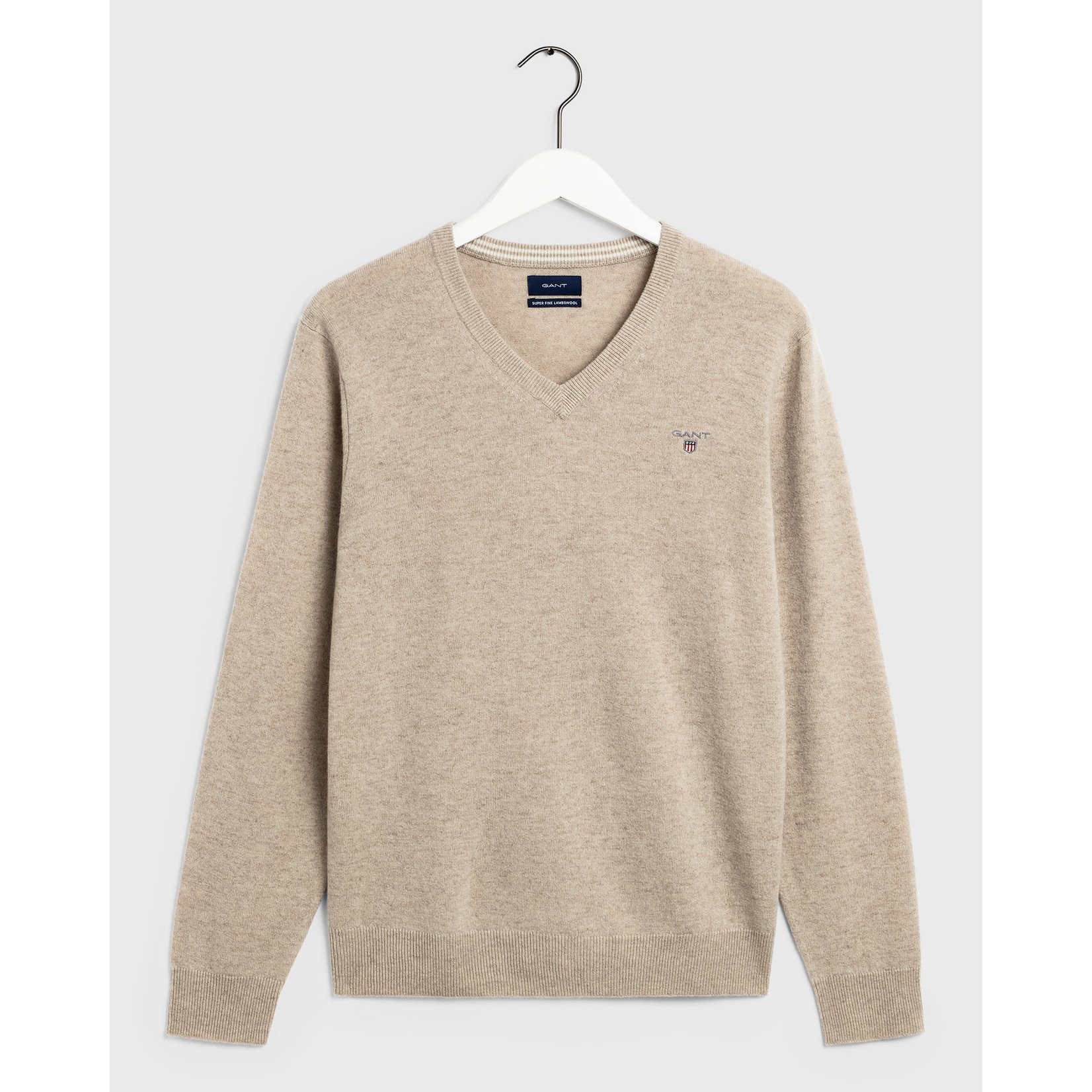 GANT pullover v-hals lamswol zand