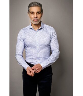 Desoto Luxury jersey overhemd lichtblauw print