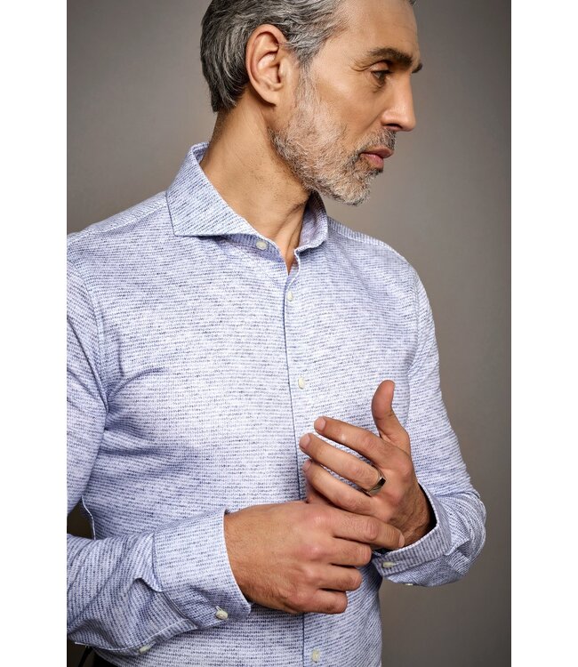 jersey overhemd lichtblauw print
