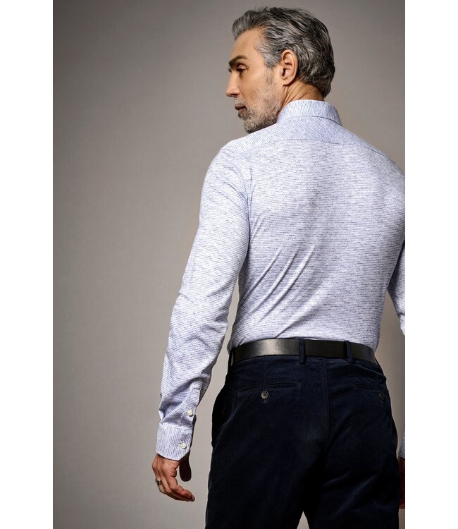 jersey overhemd lichtblauw print