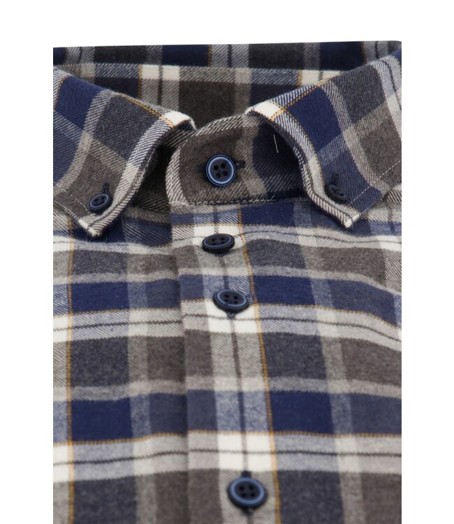 regular fit overhemd grijs ruit