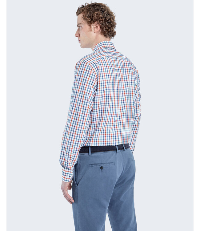 regular fit overhemd blauw ruit