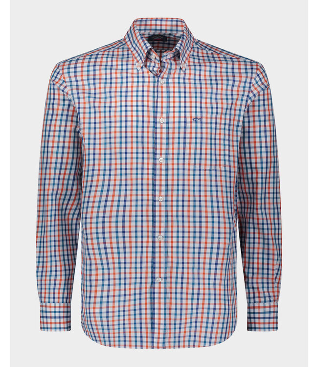 regular fit overhemd blauw ruit