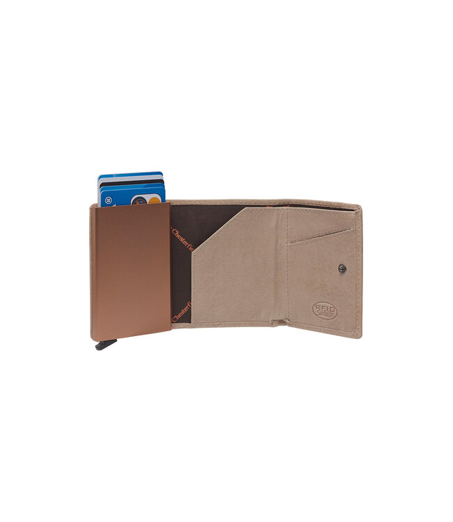 leren portemonnee Paris beige