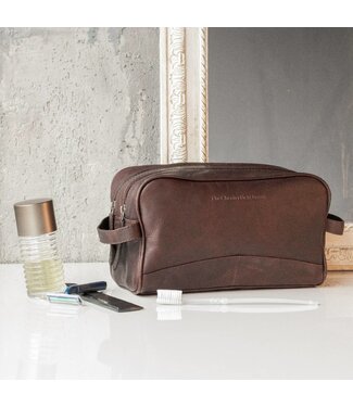 Chesterfield leren toilettas Stacey bruin