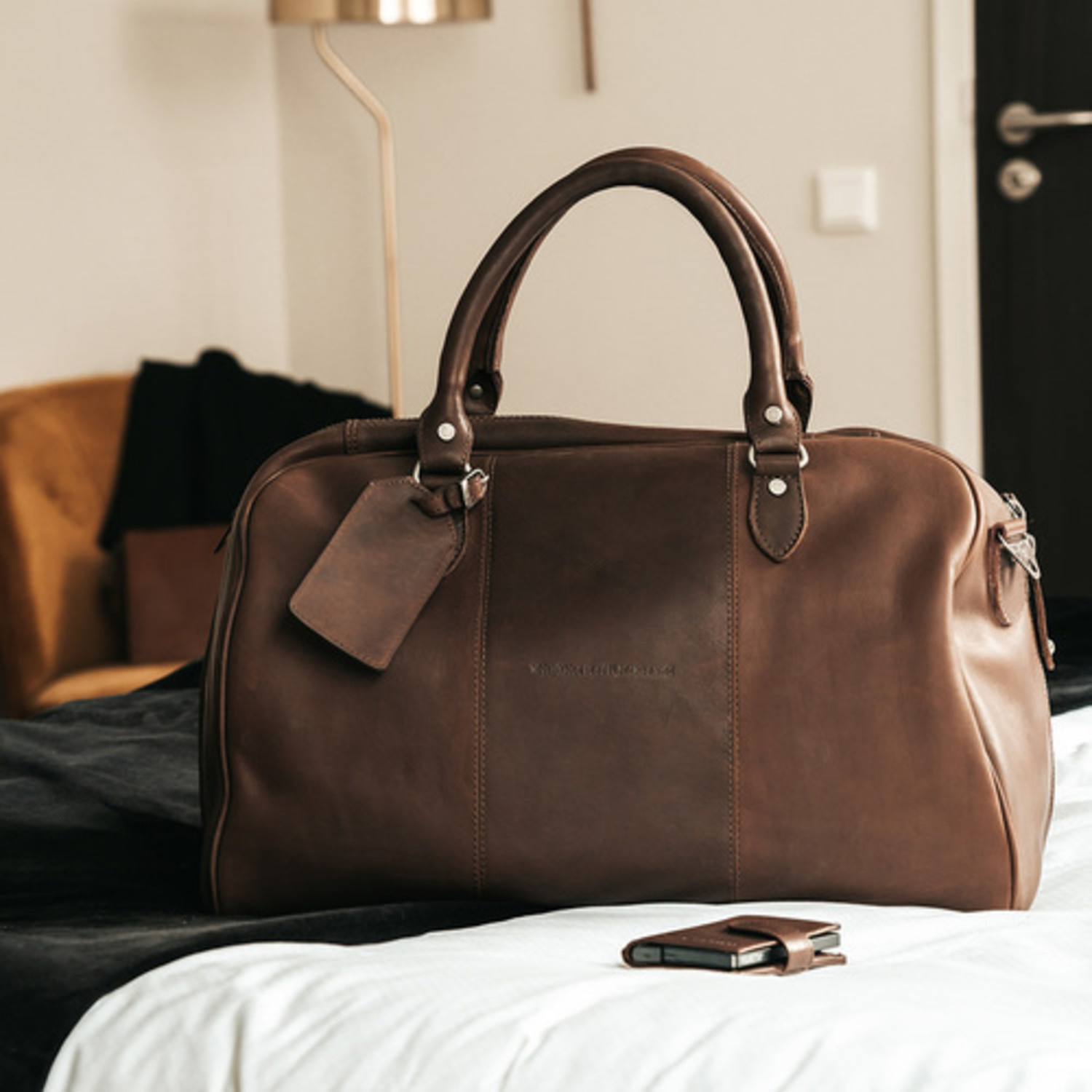Chesterfield leren weekendtas Liam bruin C20.001301 Tim Menswear